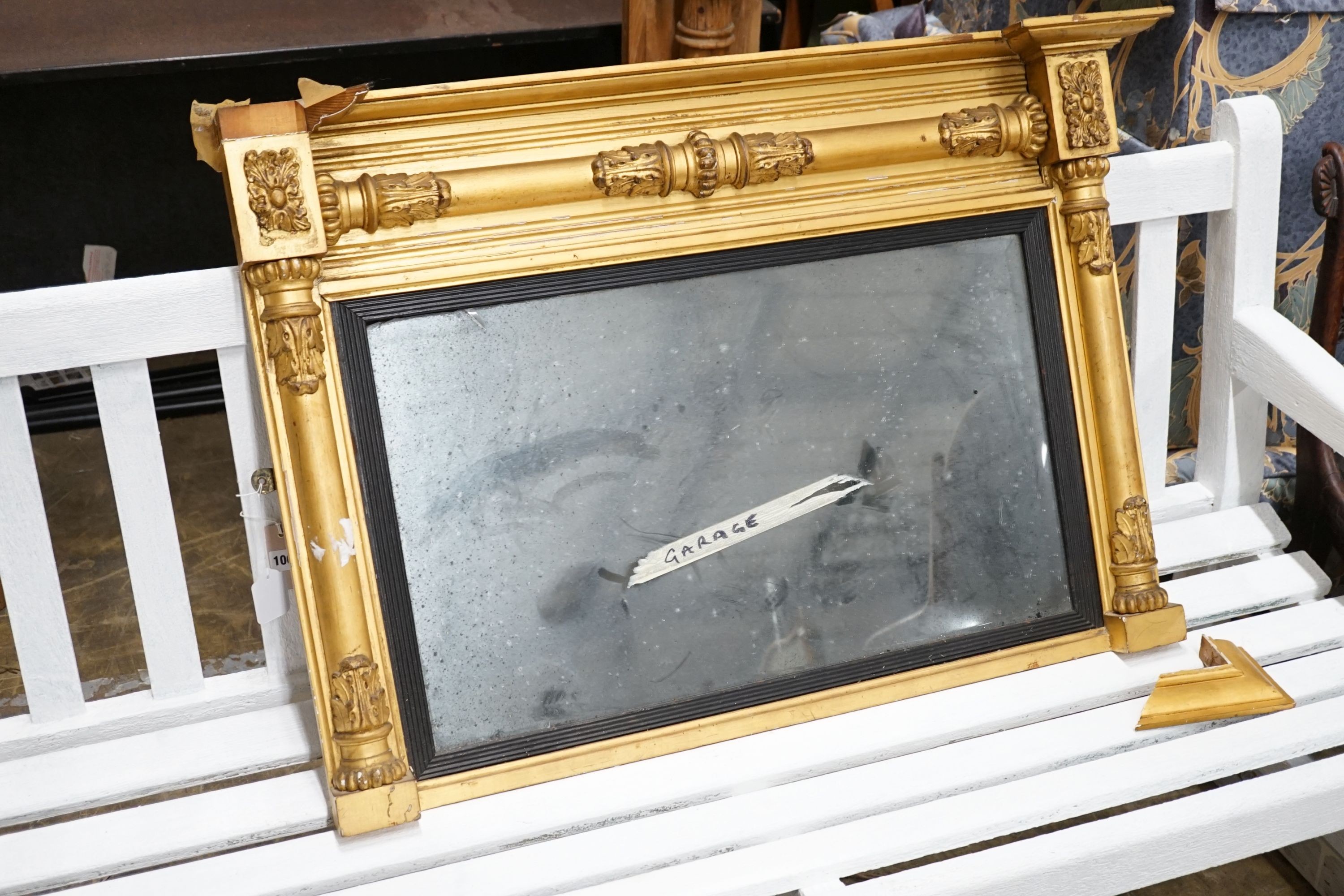 A William IV gilt gesso over-mantel, width 102cm, height 66cm